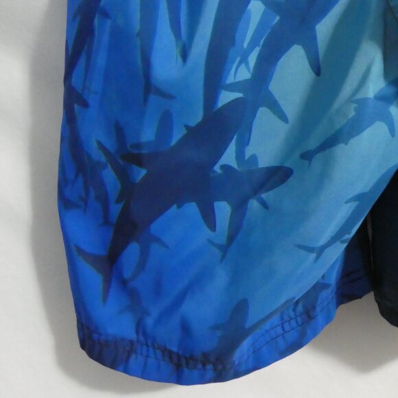 H&M | 12 - 14 years | Blue Shark Swim Shorts | Velcro & Lace-Up Front Closure - Picture 12 of 14